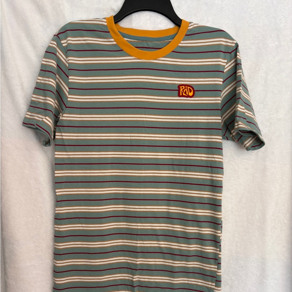 Dutch Bros Multicolor Striped Tee with Yellow Collar - Unisex